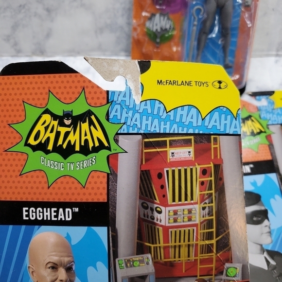 Batman Action Figures Lot of 3 Riddler Robin Egghead Classic TV Series DC New - Picture 13 of 16